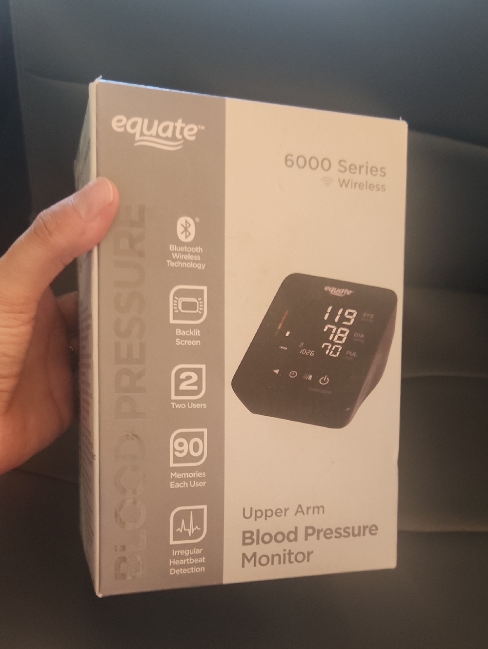 Equate 6000 Series Wireless Upper Arm Blood Pressure Monitor - Black